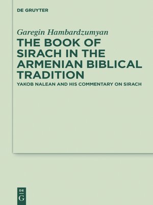 cover image of The Book of Sirach in the Armenian Biblical Tradition
